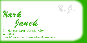 mark janek business card